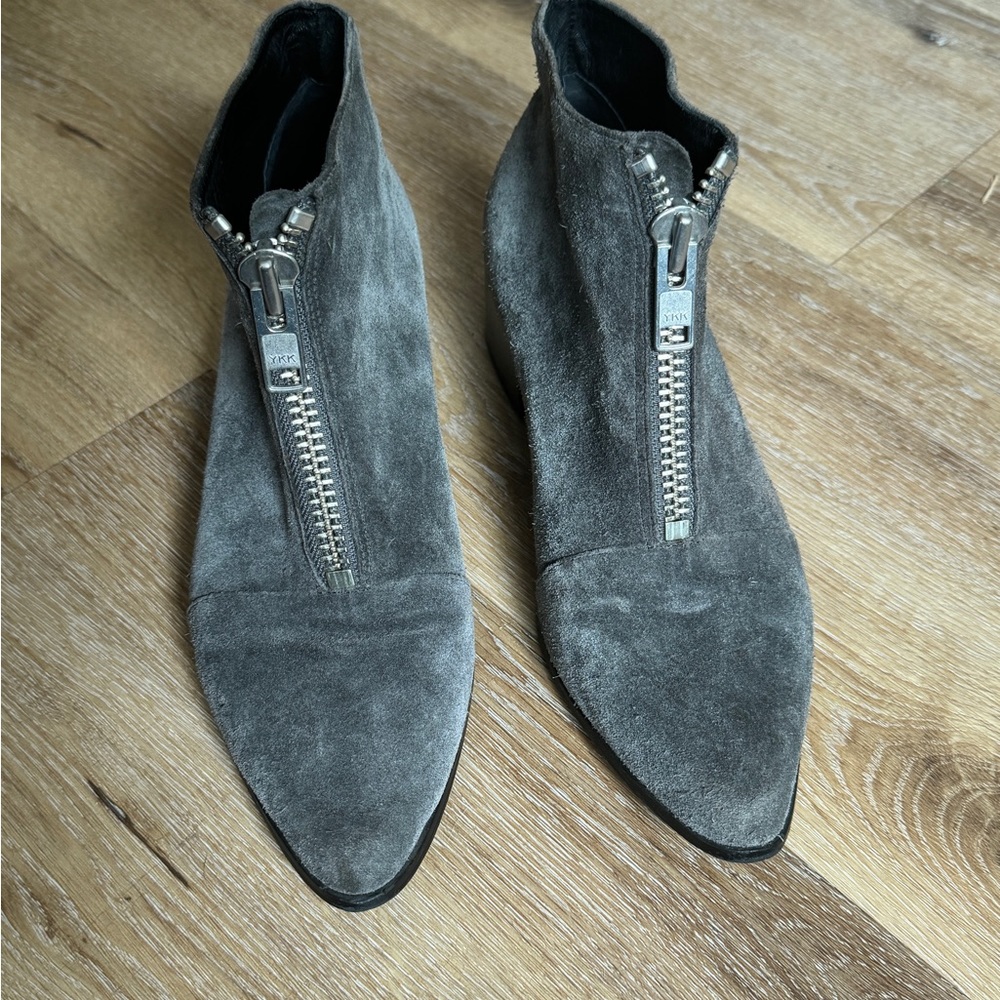 Grey suede ankle boots size 8.5
